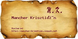 Mancher Krisztián névjegykártya